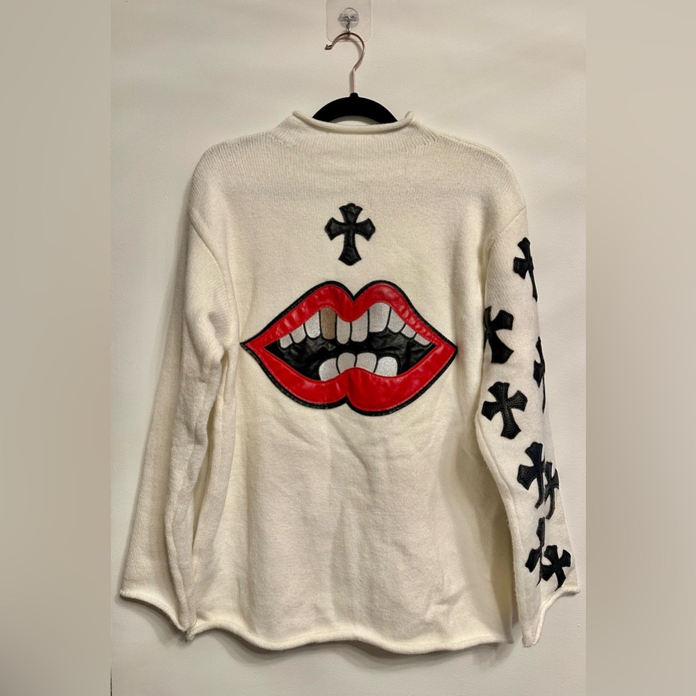 Chrome Hearts White Matty Boy Wool Sweater Size Small